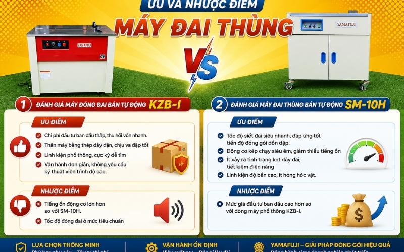 Ưu và nhược điểm máy đai thùng KZB-I và SM-10H